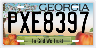 GA license plate PXE8397