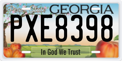 GA license plate PXE8398