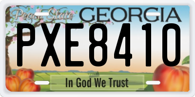 GA license plate PXE8410