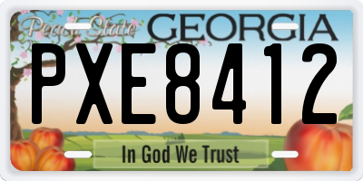 GA license plate PXE8412