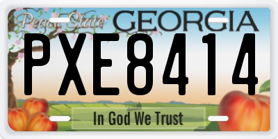 GA license plate PXE8414