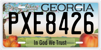 GA license plate PXE8426