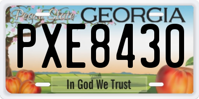 GA license plate PXE8430