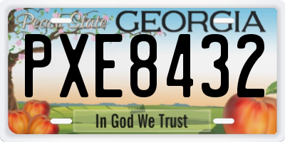 GA license plate PXE8432