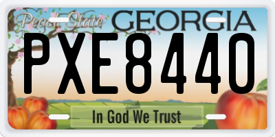 GA license plate PXE8440