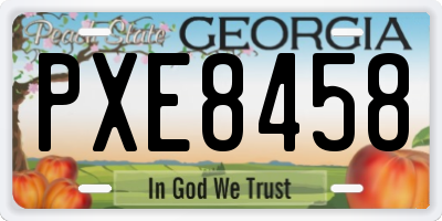 GA license plate PXE8458
