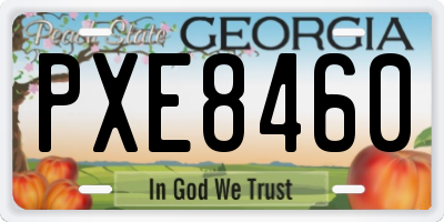 GA license plate PXE8460