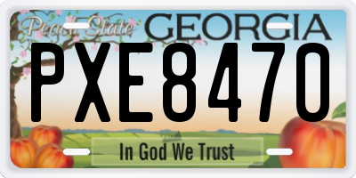 GA license plate PXE8470