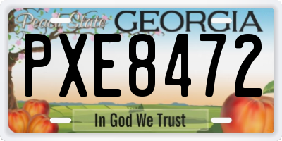 GA license plate PXE8472