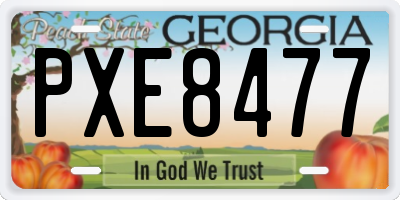 GA license plate PXE8477