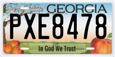 GA license plate PXE8478