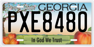 GA license plate PXE8480