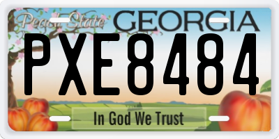 GA license plate PXE8484