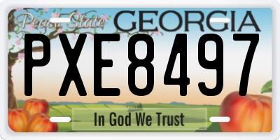 GA license plate PXE8497