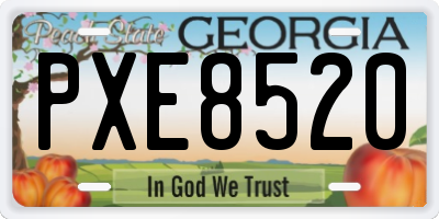 GA license plate PXE8520