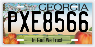 GA license plate PXE8566