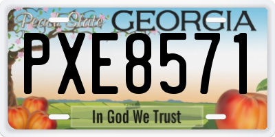 GA license plate PXE8571