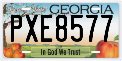 GA license plate PXE8577