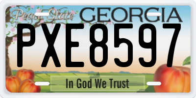 GA license plate PXE8597