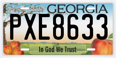 GA license plate PXE8633