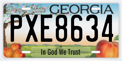GA license plate PXE8634