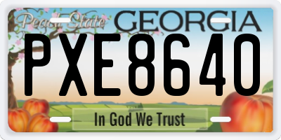 GA license plate PXE8640