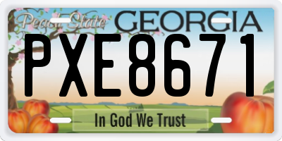 GA license plate PXE8671