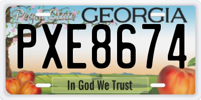 GA license plate PXE8674
