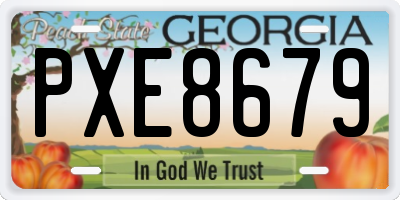 GA license plate PXE8679