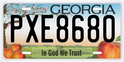 GA license plate PXE8680