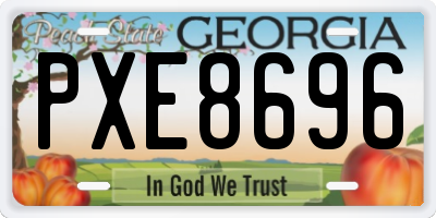 GA license plate PXE8696