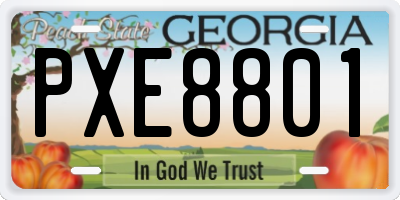GA license plate PXE8801