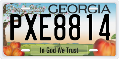 GA license plate PXE8814