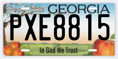 GA license plate PXE8815