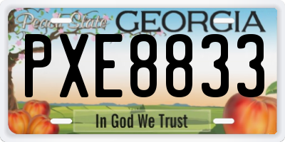 GA license plate PXE8833