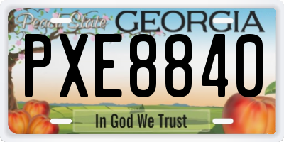 GA license plate PXE8840