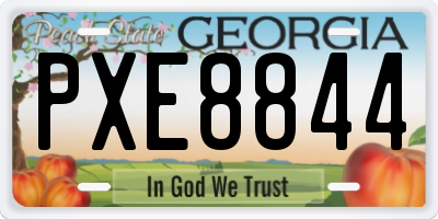 GA license plate PXE8844