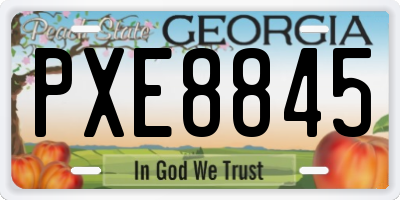 GA license plate PXE8845