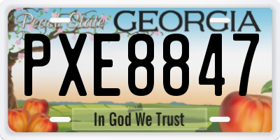 GA license plate PXE8847