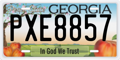 GA license plate PXE8857