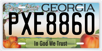 GA license plate PXE8860