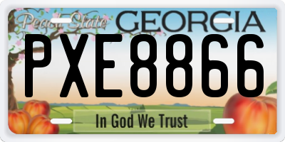 GA license plate PXE8866