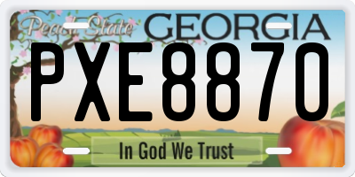 GA license plate PXE8870