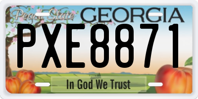 GA license plate PXE8871