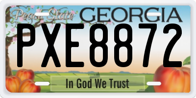 GA license plate PXE8872
