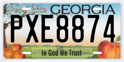 GA license plate PXE8874
