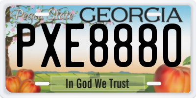 GA license plate PXE8880
