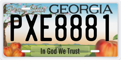 GA license plate PXE8881