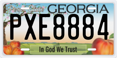 GA license plate PXE8884