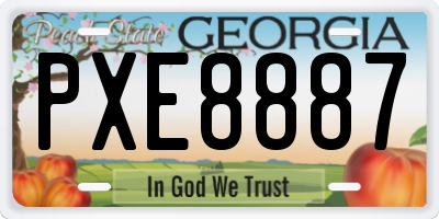 GA license plate PXE8887